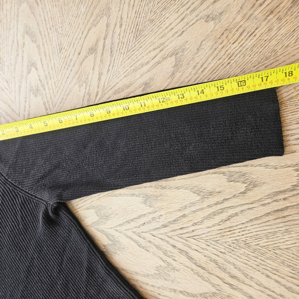 Lauren Ralph Lauren Ribbed Sweater Womens Medium‎ Black Merino Wool Cotton 90s - Picture 7 of 9